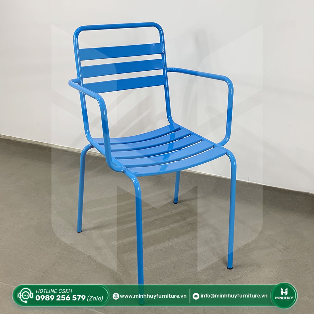 Hình ảnh thực tế Ghế Sắt 3 Lá Có Tay MH00102