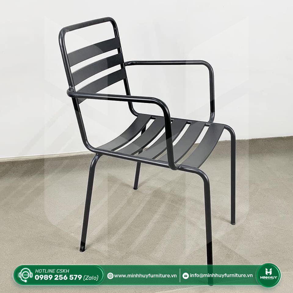 Hình ảnh thực tế Ghế Sắt 3 Lá Có Tay MH00102