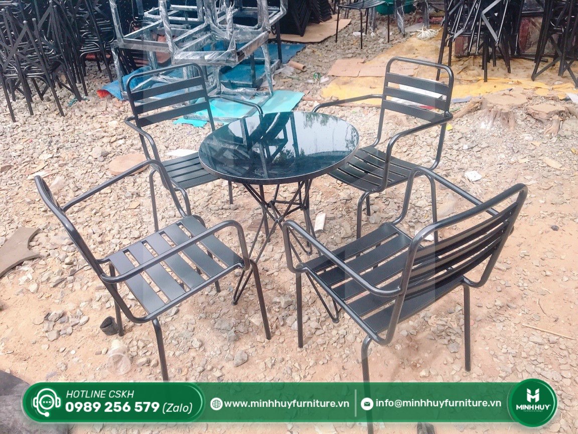 Hình ảnh thực tế Ghế Sắt 3 Lá Có Tay MH00102