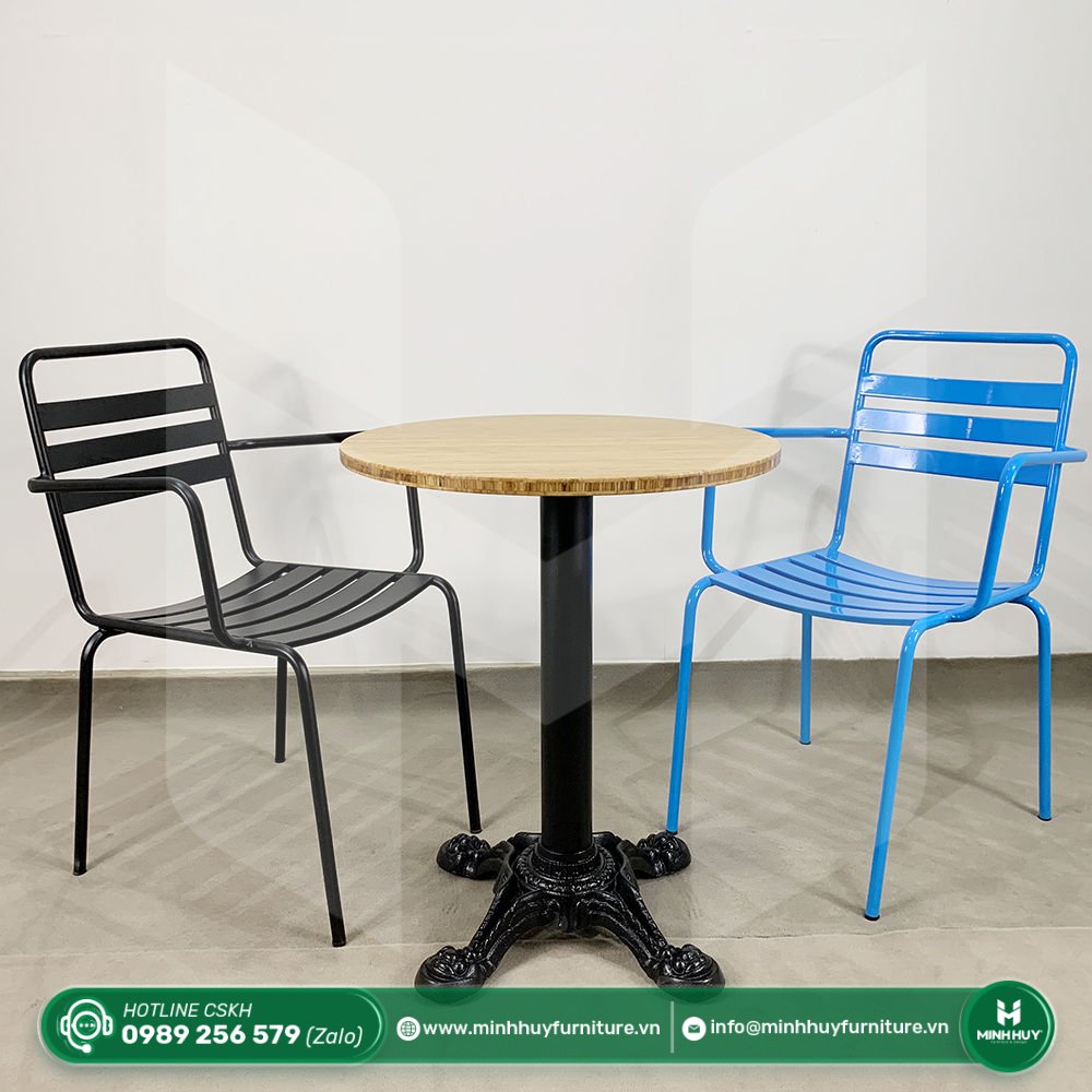 Hình ảnh thực tế Ghế Sắt 3 Lá Có Tay MH00102