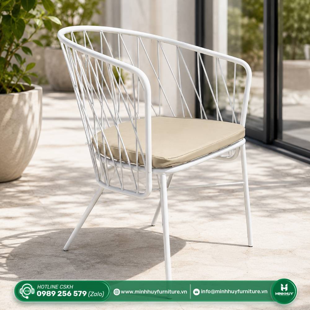 Ghế Sắt Cafe Ngoài Trời Kèm Nệm MH005 được sử dụng cho lĩnh vực nào?