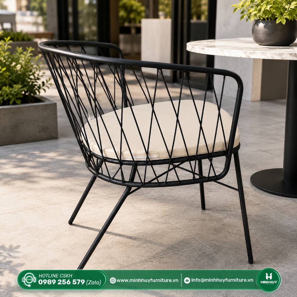 Ghế Sắt Cafe Ngoài Trời Kèm Nệm MH005 được sử dụng cho lĩnh vực nào?