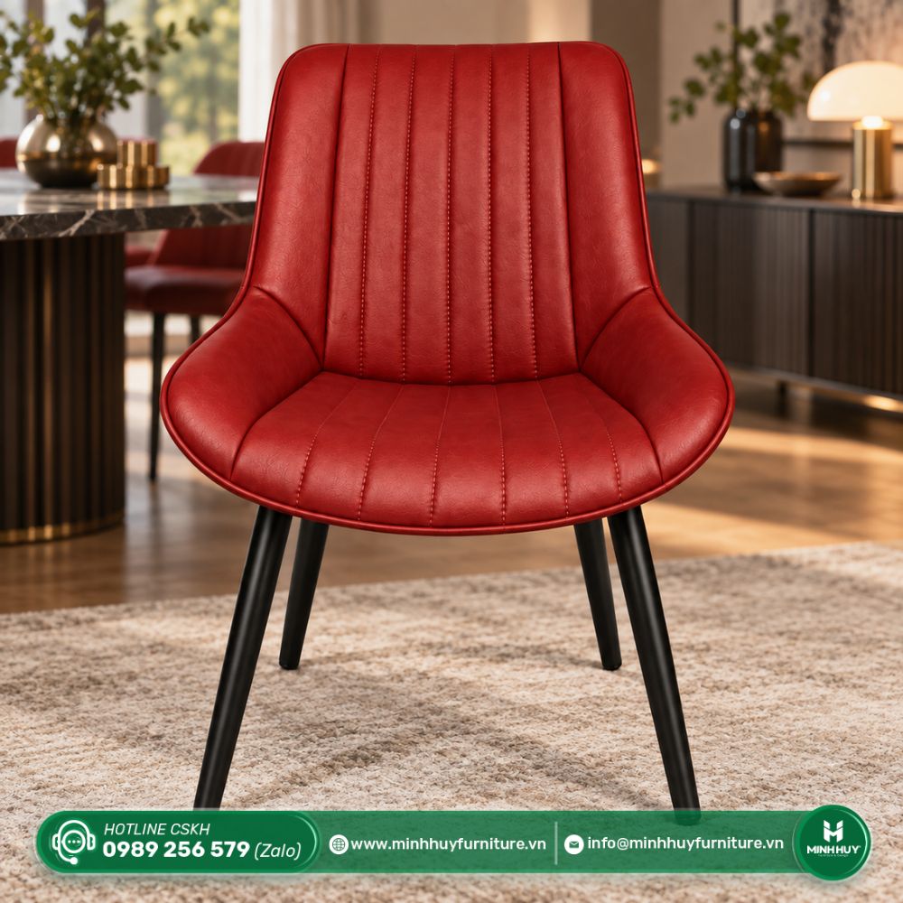Thông số sản phẩm Ghế Loft Nệm Da Chân Sắt Sơn Tĩnh Điện MH062