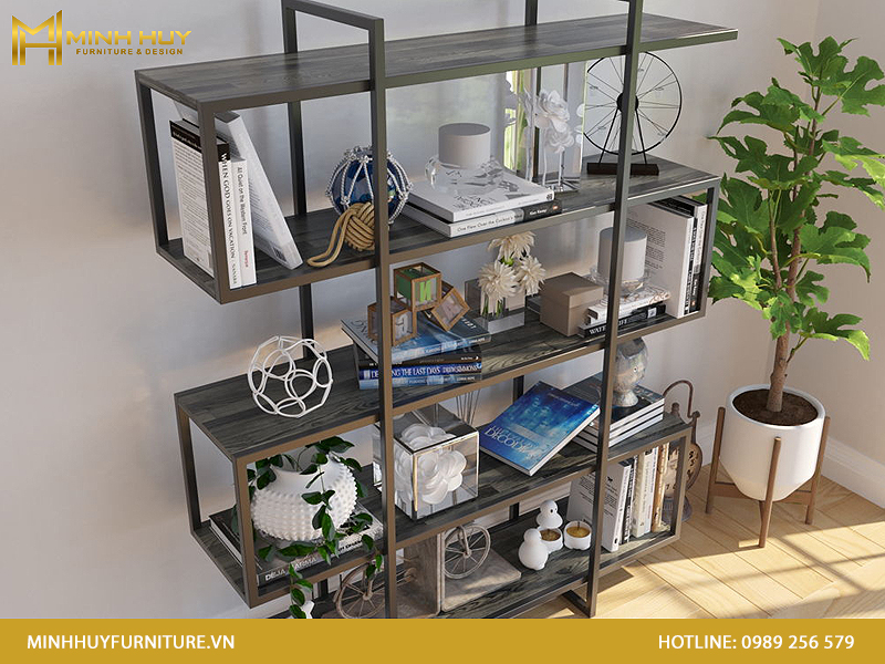 Kệ sắt mặt gỗ 5 tầng