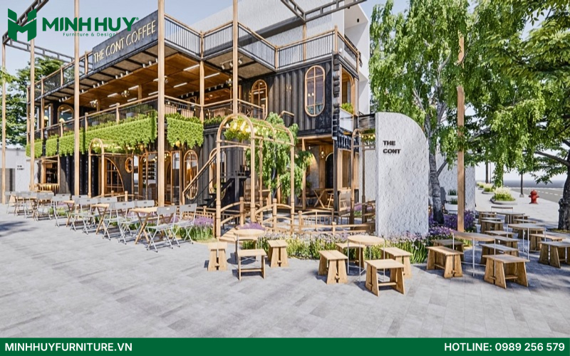 Mau thiet ke quan cafe container dep