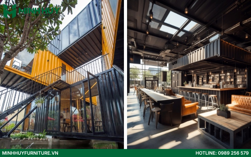 Mau thiet ke quan cafe container dep