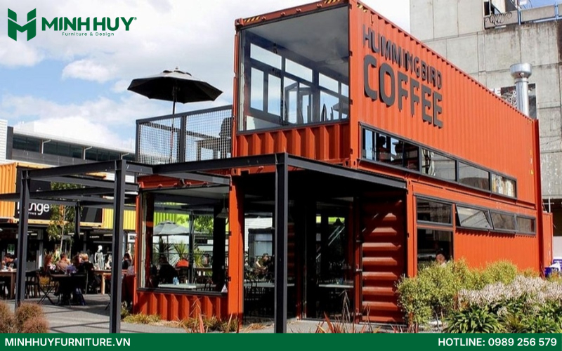 Mẫu thiết kế quán cafe container đẹp