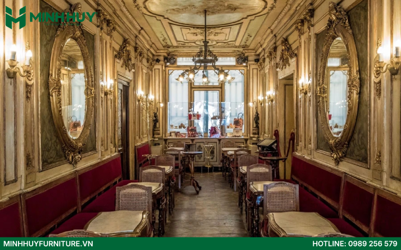 Mẫu thiết kế quán cafe phong cách Châu Âu đẹp