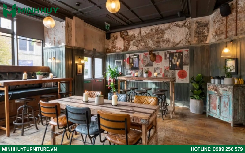 thiết kế quán cafe phong cách vintage đẹp