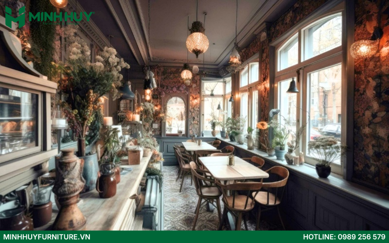Mẫu thiết kế quán cafe phong cách vintage đẹp