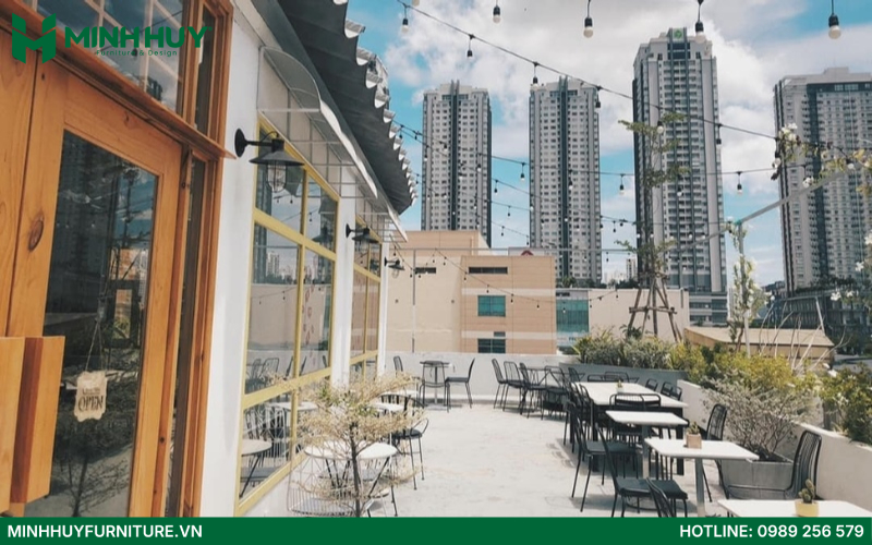 Mẫu thiết kế quán cafe rooftop đẹp