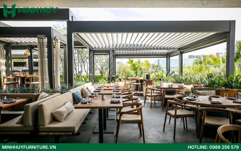 Mẫu thiết kế quán cafe sân thượng đẹp