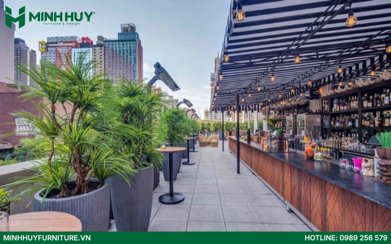 Mẫu thiết kế quán cafe sân thượng đẹp