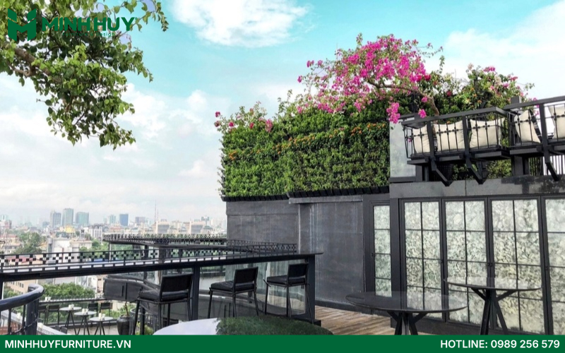 thiết kế quán cafe rooftop đẹp