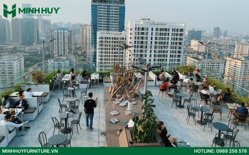 Mẫu thiết kế quán cafe rooftop đẹp