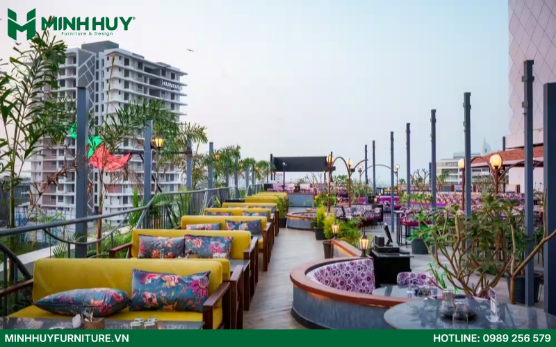 Mẫu thiết kế quán cafe sân thượng đẹp
