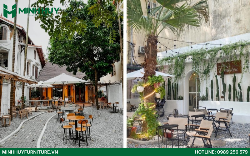 Mau thiet ke quan cafe san vuon dep
