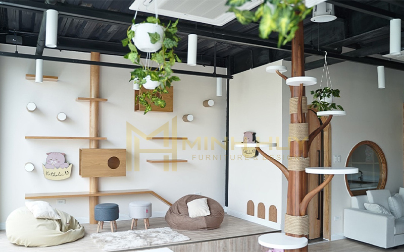 Quy Trình Thiết Kế và Thi Công Nội Thất Quán Cafe Thú Cưng Tại Minh Huy Furniture