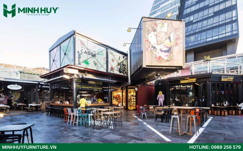 Thiết kế và thi công nội thất quán cafe container