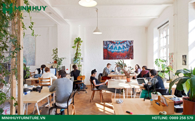 Thiet ke va thi cong noi that quan cafe coworking space