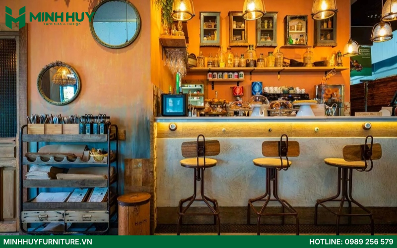 Báo giá thiết kế và thi công nội thất quán cafe phong cách vintage