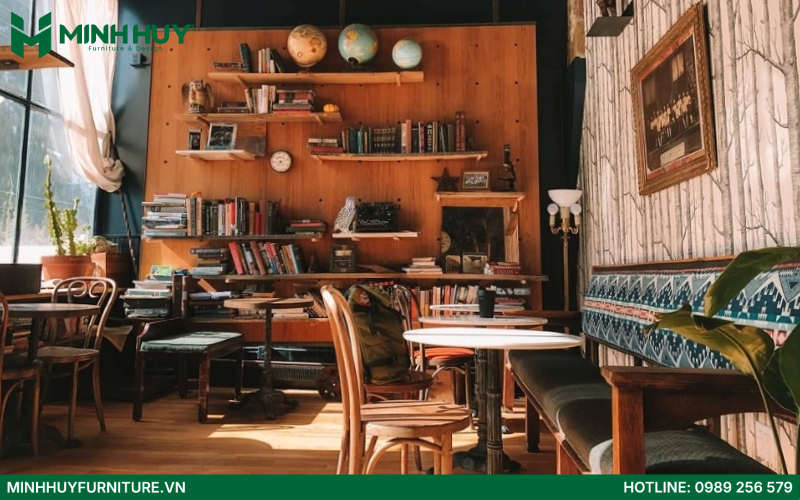 thi công nội thất quán cafe phong cách vintage
