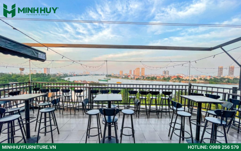 Thiết kế và thi công nội thất quán cafe rooftop