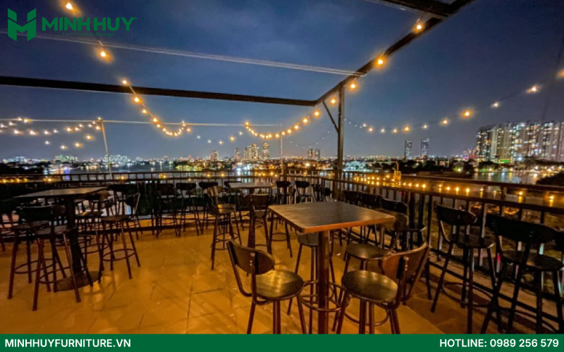 Thiet ke va thi cong noi that quan cafe rooftop