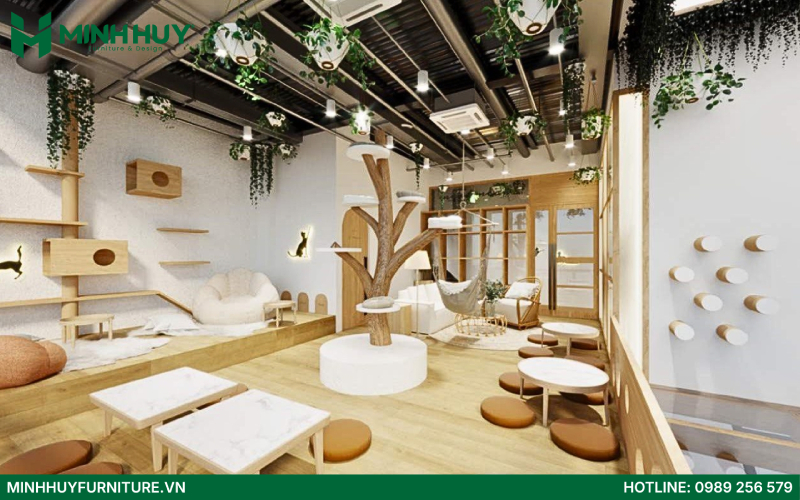 nội thất quán cafe thú cưng