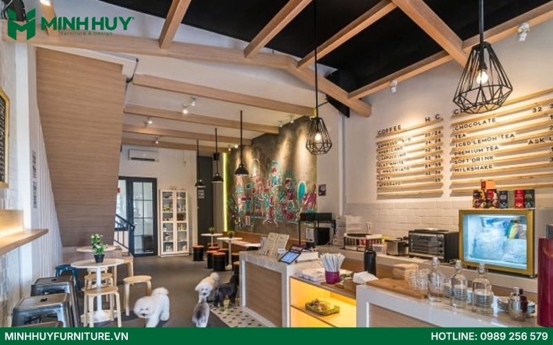 Thiet ke va thi cong noi that quan cafe thu cung