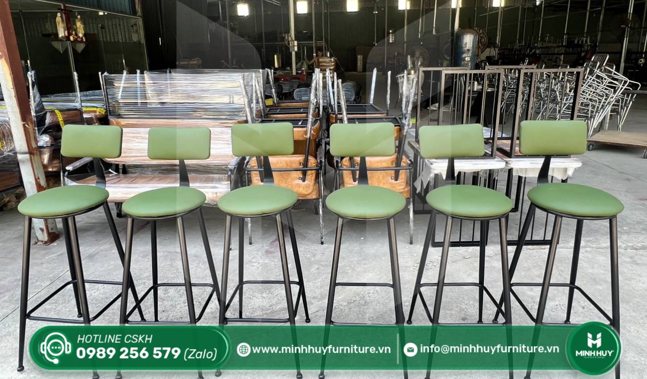 mẫu bàn ghế sắt chân cao kiểu bar đẹp