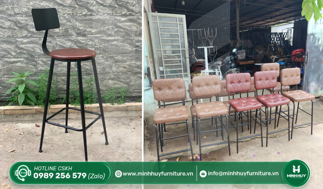 bàn ghế sắt chân cao kiểu bar đẹp
