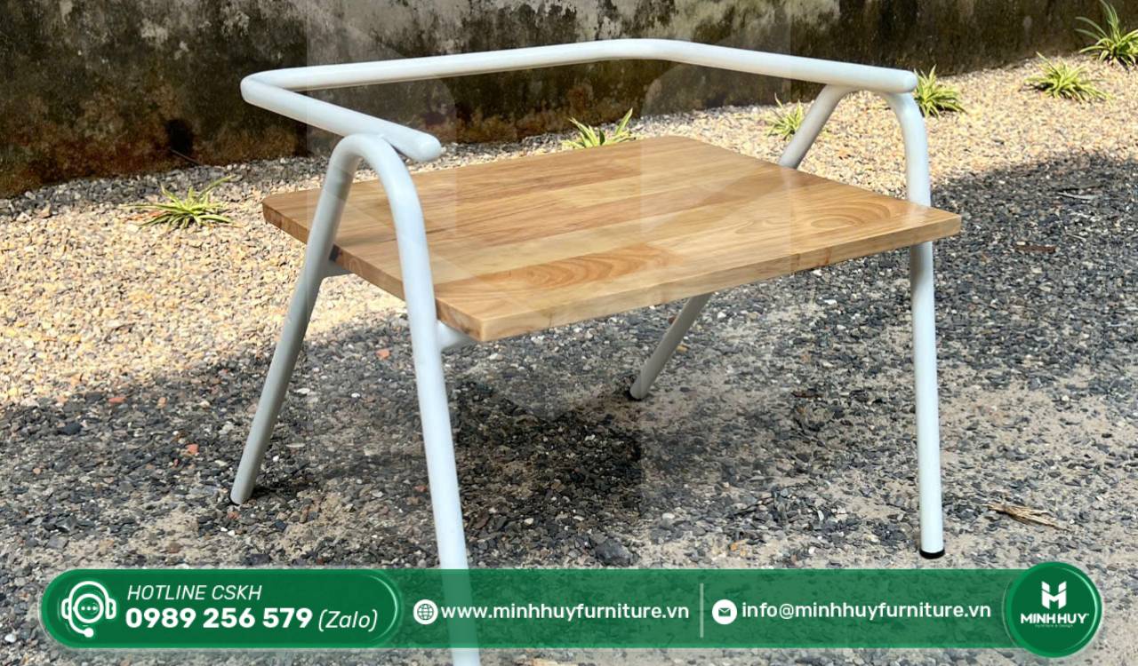 mẫu bàn ghế sắt kết hợp mặt gỗ đẹp