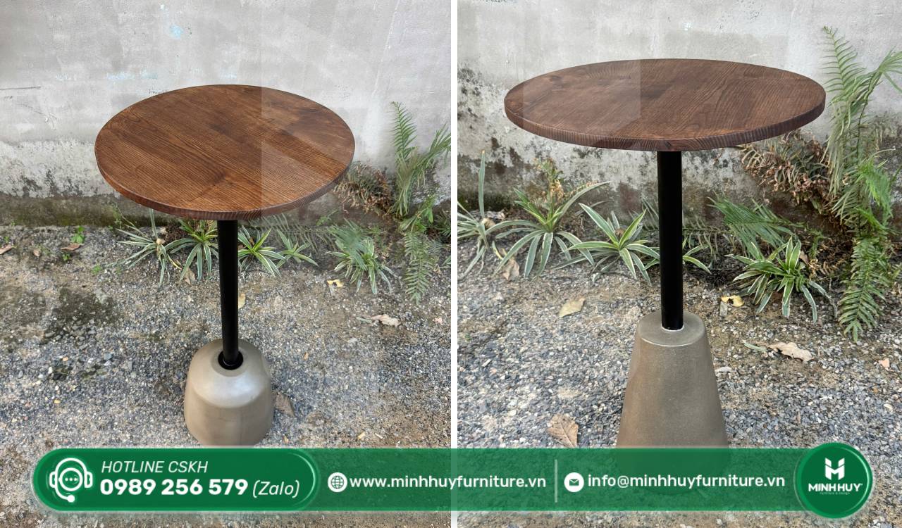 mẫu bàn ghế sắt mặt tròn cho quán cafe đẹp