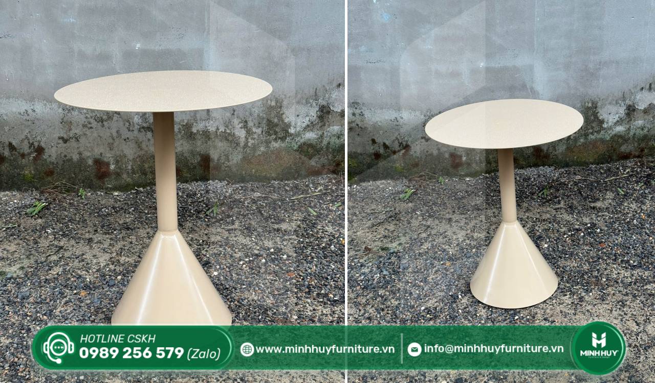 bàn ghế sắt mặt tròn cho quán cafe đẹp