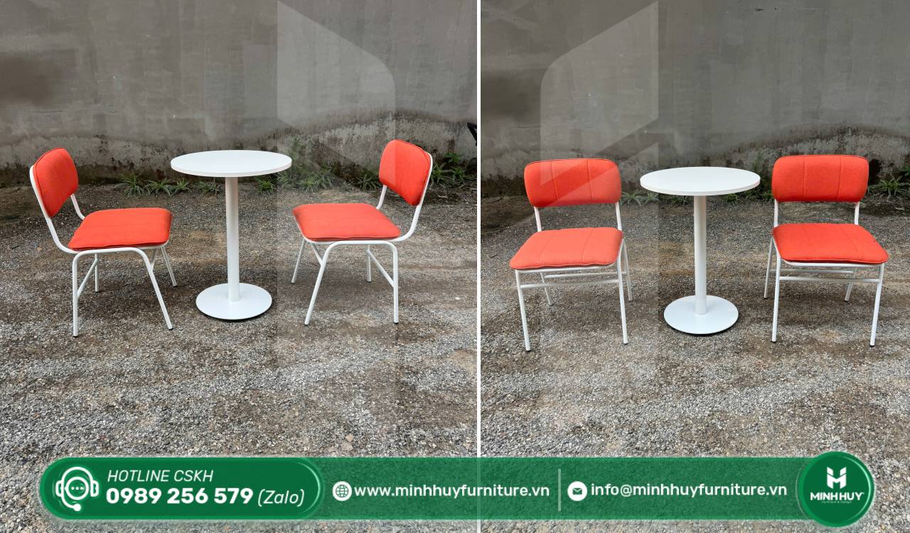 bàn ghế sắt mặt tròn cho quán cafe đẹp