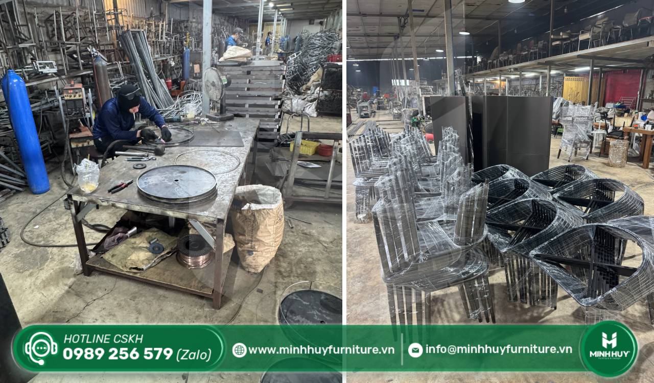 bàn ghế sắt sân vườn có mái che đẹp