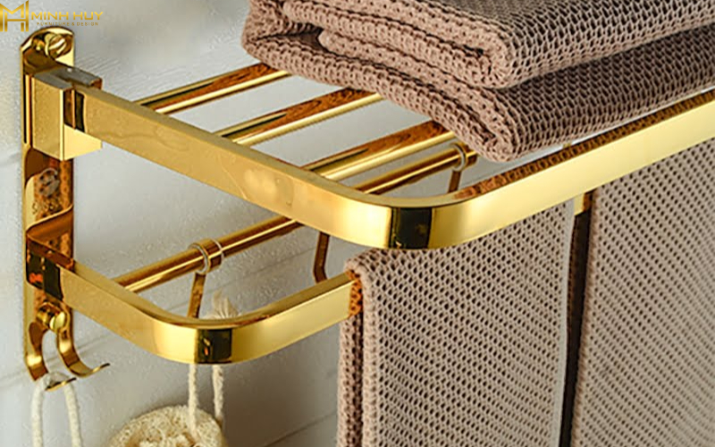 mẫu giá treo khăn inox mạ vàng đẹp