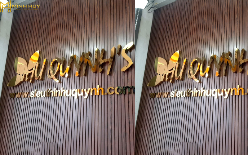 Mẫu hộp đèn inox mạ vàng embos nổi