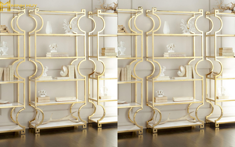 mẫu kệ inox mạ vàng đẹp