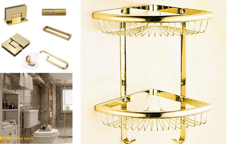 mẫu phụ kiện phòng tắm inox mạ vàng đẹp