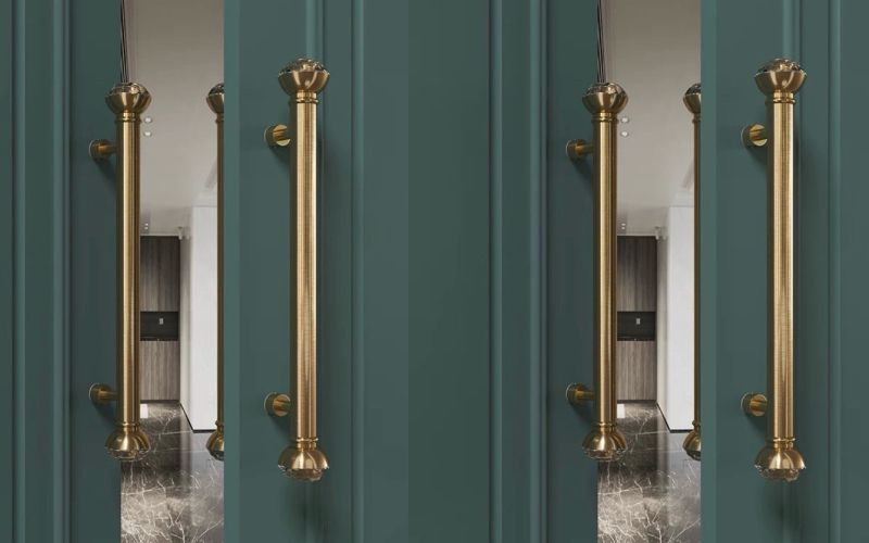 tay kéo cửa inox mạ vàng đẹp