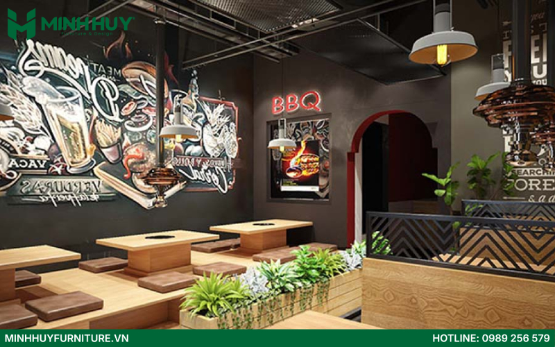 Mẫu thiết kế nội thất nhà hàng BBQ đẹp