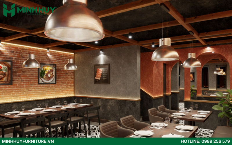 nội thất nhà hàng beef steak