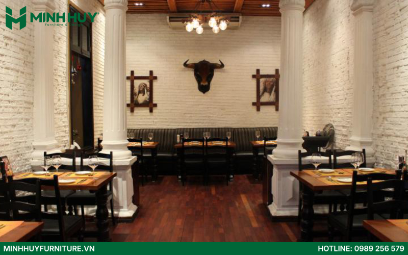 Mẫu thiết kế nội thất nhà hàng beef steak đẹp