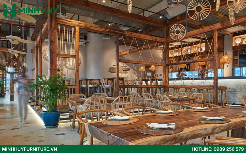 thiet ke noi that nha hang phong cach Bohemian
