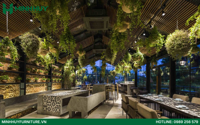 Mẫu thiết kế nội thất nhà hàng chay đẹp