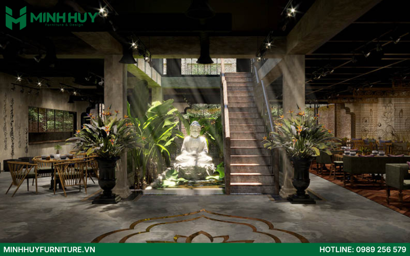 nội thất nhà hàng chay đẹp