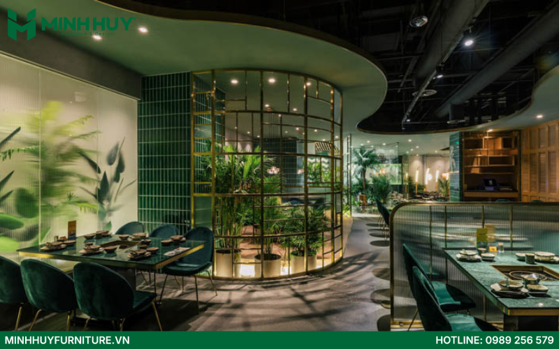 Mẫu thiết kế nội thất nhà hàng chay đẹp