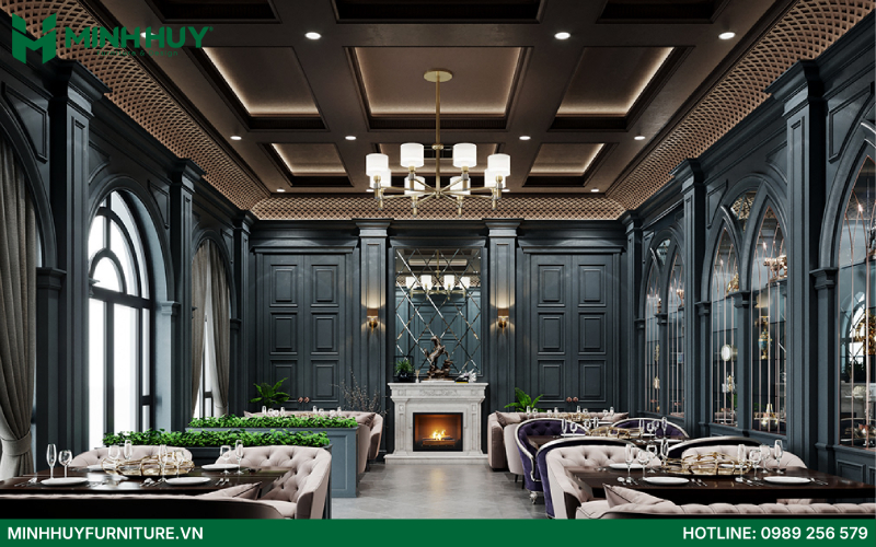 Mẫu thiết kế nội thất nhà hàng cổ điển đẹp